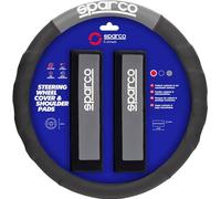 Sparco Couvre-Volant de Voiture Gris et Noir SPC1111K et Passant de Ceinture