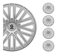 SPARCO Enjoliveurs 14'' pouces Cap De Roue Jeu Enjoliveur Auto argent SPC1485SV