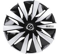 Sparco Enjoliveurs 15 pouces Lazio noir argent 4pcs