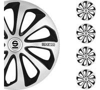 Sparco Enjoliveurs 15 pouces Sicilia argent carbone noir 4pcs