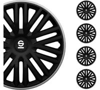 Sparco Enjoliveurs Bergamo - 16-pouces - Noir/Gris - Set de 4 pièces