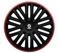 Sparco Enjoliveurs Bergamo - 16-pouces - Noir/Rouge - Set de 4 pièces