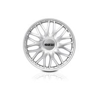 SPARCO Enjoliveurs 16'' pouces Cap De Roue Jeu Enjoliveur Auto argent SPC1696SV