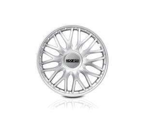 SPARCO Enjoliveurs 16'' pouces Cap De Roue Jeu Enjoliveur Auto argent SPC1696SV