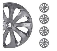 Sparco Enjoliveurs de roue SPC1674GRC – 16'' carbone gris ABS, jeu 4 pièces