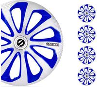 Sparco Enjoliveurs 16 pouces Sicilia argent bleu carbone 4pcs