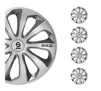 Sparco Enjoliveurs Sicilia 14 pouces Argent/Gris/Carbone Set de 4 pièces
