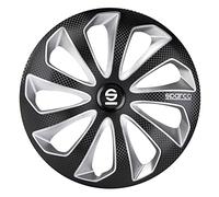 SPARCO Enjoliveurs Cap De Roue Jeu Enjoliveur Auto noir/argenté carbone SPC1375BKSVC