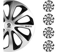 Sparco enjoliveurs de roue 14 pouces Sicilia argent noir 4pcs