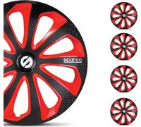 Sparco enjoliveurs de roue 14 pouces Sicilia noir rouge carbone 4pcs