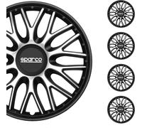Sparco enjoliveurs de roue 15 pouces Roma argent noir 4pcs