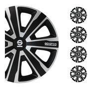 Sparco Enjoliveurs Palermo - 15-pouces - Argent/Noir - Set de 4 pièces