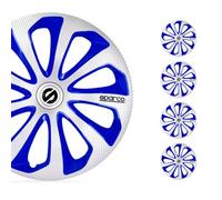 Sparco Enjoliveurs Sicilia - 15-pouces - Argent/Bleu/Carbone - Set de 4 pièces