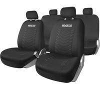 Sparco Ensemble Complet de Housses de siège Origin - Noir/Gris - Universel - Design Sportif - Compatible avec Les airbags latéraux - Tissu Durable et Respirant