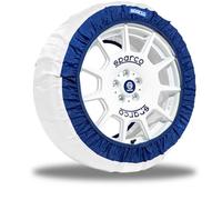 SPARCO Ensemble de 2 Chaussettes à Neige en Tissu Blanc, silencieuses et sans Vibrations, Taille L