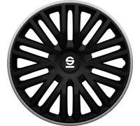 Sparco Enjoliveurs Bergamo – 14 pouces Noir/Gris – Set de 4 pièces