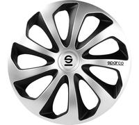 Sparco Enjoliveur Sicilia SPC1473SVBK Argent/Noir Set de 4 14"