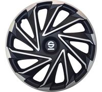 Sparco Ensemble de 4 Couvre-Roues de Voiture 15 Pouces Varese SPC1580SVBK Argent Noir