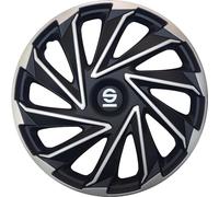 Sparco Ensemble de 4 Couvre-Roues de Voiture 16 Pouces Varese SPC1680SVBK, Noir argenté