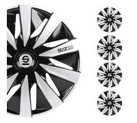 Sparco Ensemble De 4 Couvre-Roues De Voiture Lazio De 16 Pouces SPC1691BKSV Noir Et Argenté