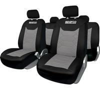 Sparco Ensemble de Housses de siège Auto universelles SPC1016 Complet en nid d'abeille Noir et Gris