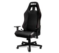 SPARCO Fauteuil de Bureau Coach, revêtement Noir avec surpiqûres Rouges, Ergonomique, Design Racing