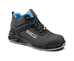 Sparco Horizon Tek-H Rialto Chaussures de sécurité S3S SR FO ESD. Nouvelle réglementation 2024, Hautes avec support de cheville, tissu technique hydrofuge et sans métal. EU 45