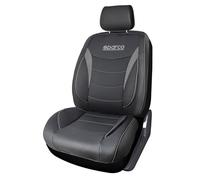 Sparco Housse de siège Avant Premium 3D, exclusivité Amazon, PVC avec Rembourrage en Mousse de 5 mm, Lot de 3 pièces, Universelle et Facile à Nettoyer, Noir