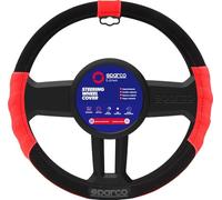 Sparco Housse de Volant de Voiture Universelle antidérapante en Polyester Noir et Rouge SPC1108