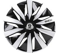 SPARCO Jeu De 4 Enjoliveurs 14 Pouces Capuchons Roue Auto Lazio SPC1491BKSV ABS