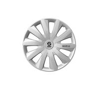 Sparco Jeu de 4 enjoliveurs 15 Pouces. Modèle Milano Argent. Design Design Sportif pour Les Jantes de Votre Voiture. Construction Solide et Durable.