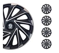 Sparco Enjoliveurs Varese - 14-pouces - Argent/Noir - Set de 4 pièces