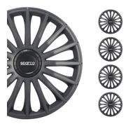 SPARCO Jeu Enjoliveurs de Roues 14 Pouces en ABS Noir 4 piéces