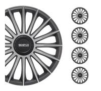 SPARCO SPC1693GRSV Enjoliveurs Treviso, Gris/Argent, 16 Pouces, Set de 4