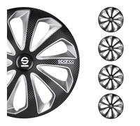 SPARCO Jeu Enjoliveurs de Roues 16 Pouces Noir Carbone
