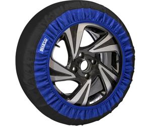 Sparco Lot de 2 chaussettes à neige en tissu noir, taille L, faciles à assembler, silencieuses, adhérence maximale sur la route, conduite souple