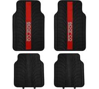 Sparco Lot de 4 Tapis de Voiture universels en PVC Red Line avec Support antidérapant