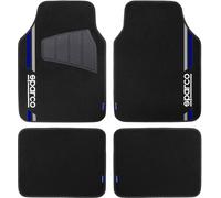 SPARCO Lot De 4 Tapis Moquette Universels Noir Et Bleu 2 Avant Avec Logo