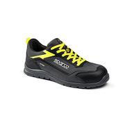 Sparco - Nitro ESD S3L SR FO - Chaussures de sécurité de Course Unisexe - Chaussures de Travail imperméables - Embout Composite - Semelle antidérapante - Respirant, Gris foncé Jaune Fluo, 38 EU
