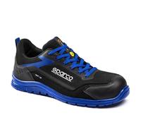 Sparco - Nitro ESD S3L SR FO - Chaussures de sécurité de Course Unisexe - Chaussures de Travail imperméables - Embout Composite - Semelle antidérapante - Respirant, Noir Bleu Clair, 46 EU