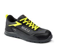 Sparco - Nitro ESD S3L SR FO - Chaussures de sécurité de Course Unisexe - Chaussures de Travail imperméables - Embout Composite - Semelle antidérapante - Respirant, Noir Orange Fluo, 44 EU