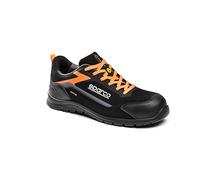 Sparco - Nitro ESD S3L SR FO - Chaussures de sécurité de Course Unisexe - Chaussures de Travail imperméables - Embout Composite - Semelle antidérapante - Respirant, Noir Orange Fluo, 37 EU