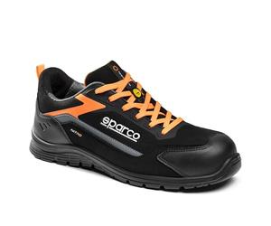 SPARCO - Nitro ESD S3L SR FO - Chaussures de sécurité de Course Unisexe - Chaussures de Travail imperméables - Embout Composite - Semelle antidérapante - Respirant, Gris foncé Jaune Fluo, 45 EU