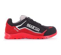 Sparco SPARCO TEAMWORK Scarpa Antinfortunistica Da Lavoro - BASSA PER UOMO E DONNA NITRO S3 SRC, Botte de protection incendie et sécurité mixte adulte, ROSSO/NERO, 48 EU