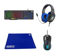 Sparco Race Day Kit Gaming Casque Couvre-souris Clavier Rétroéclairé USA