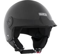 Sparco Riders SP602 Casque Moto Demi-Jet, Casque Scooter Homologué ECE 22.06, Casque Demi-Jet Vintage avec Visière Solaire et Déclencheur Micrométrique, MÉTALLIQUE Noir, XS