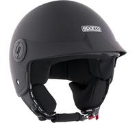 Sparco Riders 95146 Casque Sparco Demi-Jet avec visière pour Motos Mat avec Coque en ABS Taille S Mixte, Matt Noir, S