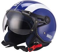 Sparco Riders Demi Jet 8966 Casque de Moto, Bleu, XS