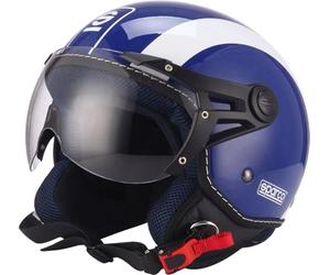 Sparco Riders Demi Jet 8966 Casque de Moto, Bleu, XS