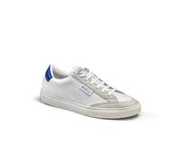 sparco - S-Time Sneakers Unisex Smart Casual - Chaussures de Loisirs - Tige en Cuir synthétique - Confort - Semelle en Caoutchouc - Chaussures à la Mode - Blanc/Bleu Clair - EU 44